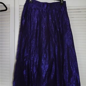 J. Crew Shimmering Dark Blue A-Line Skirt